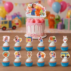 Ms Rachel Large Cake Topper w/12 Cupcake Toppers